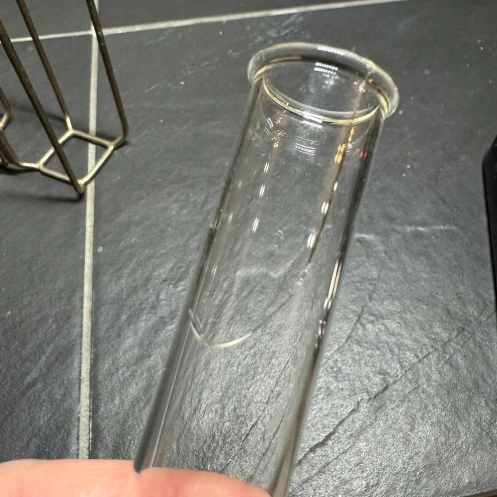 Hinged Test Tube Vase Set 5 Glass Tubes Brass Metal Frame Propagation Station
